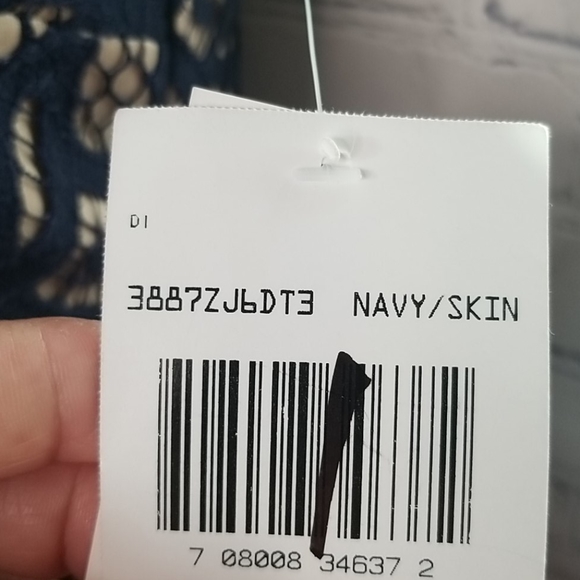 Jodi Kristopher dress navy blue lace overlay nwt - Picture 5 of 10